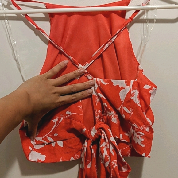 NWT DO+BE Floral Tie Back Halter Crop Top - Picture 4 of 6